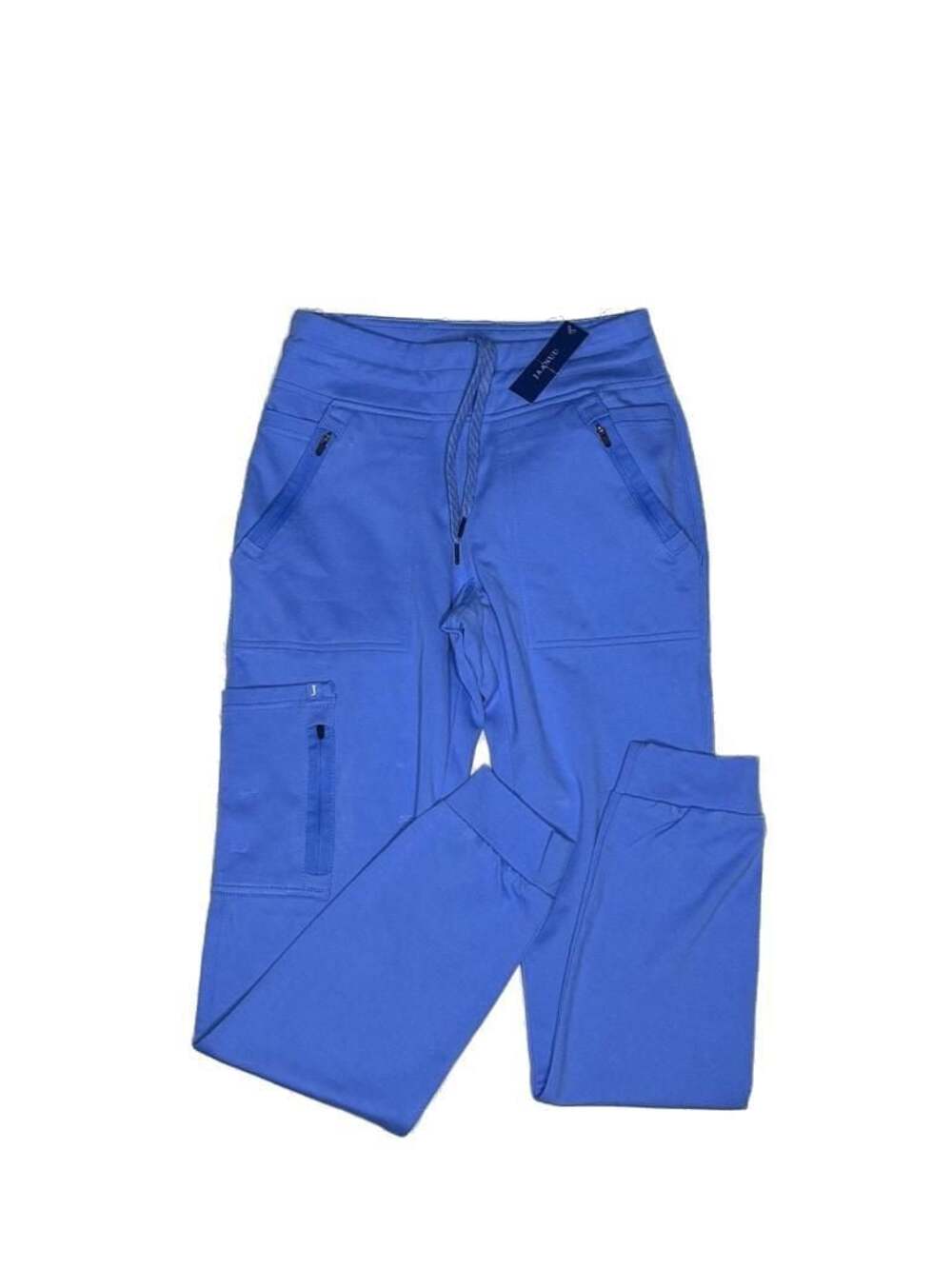 Jaanuu Women's Kait 10-Pocket Skinny UltraSOFT Scrub Jogger in Ceil Blue